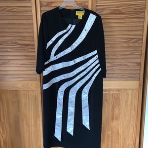 Psalm CIV (104) 18W church maxidress black silver